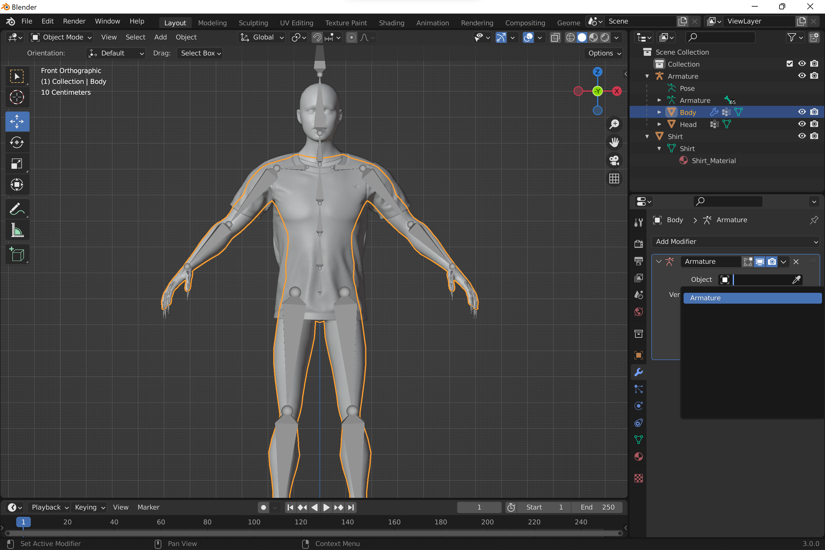 Armature modifier