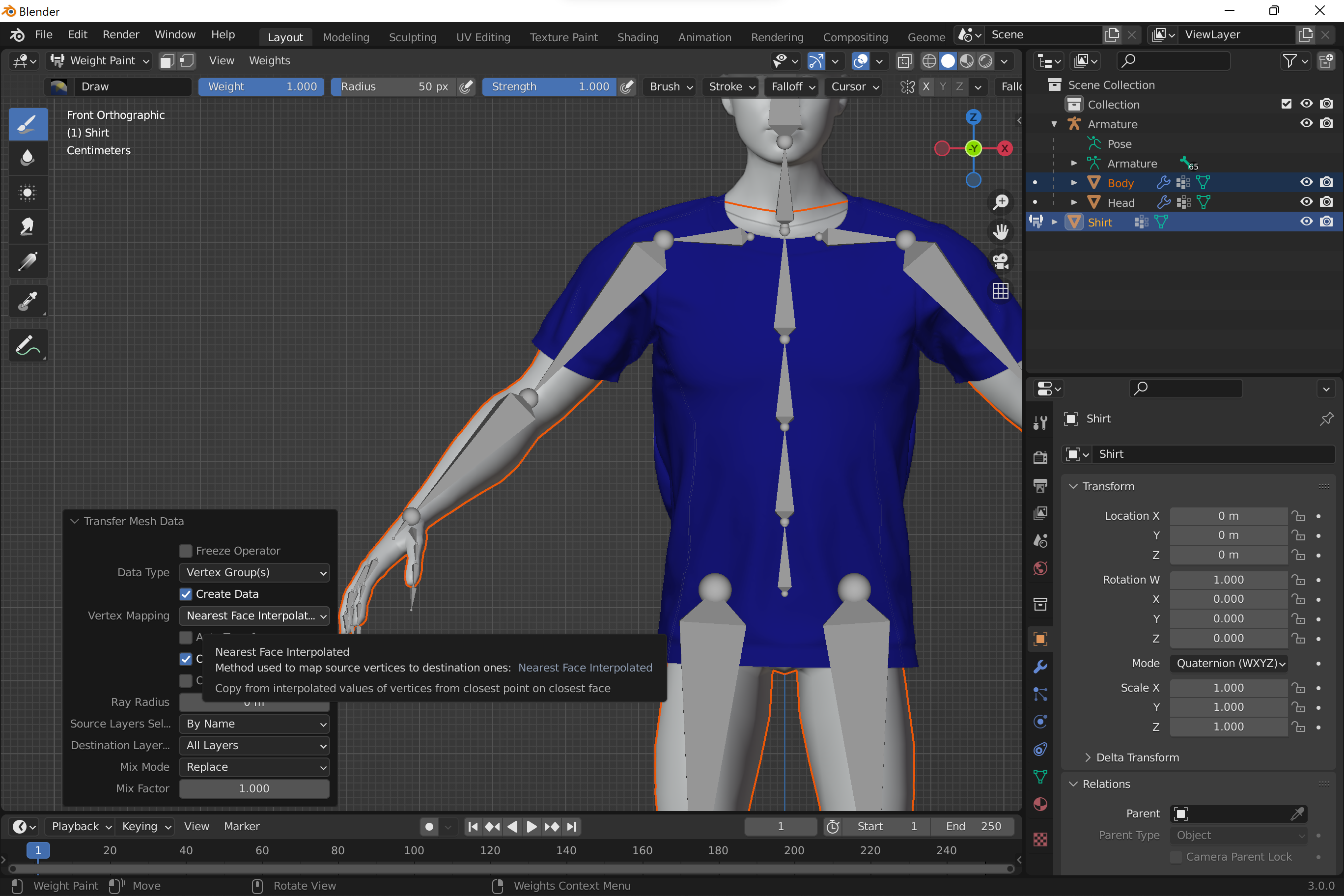 Armature modifier